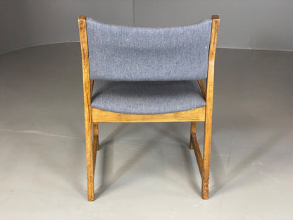 EB6166 Vintage Elbow Chair by Slagelse Oak Blue Cotton Danish Lounge MDIN