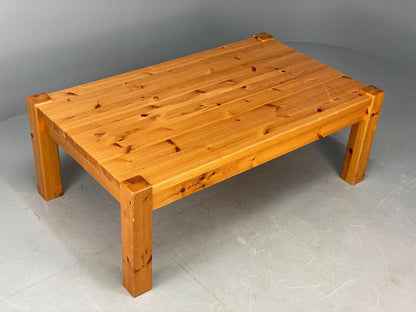 Large Vintage Scandinavian Solid Pine Coffee Table 1980s EB7840 MWOO