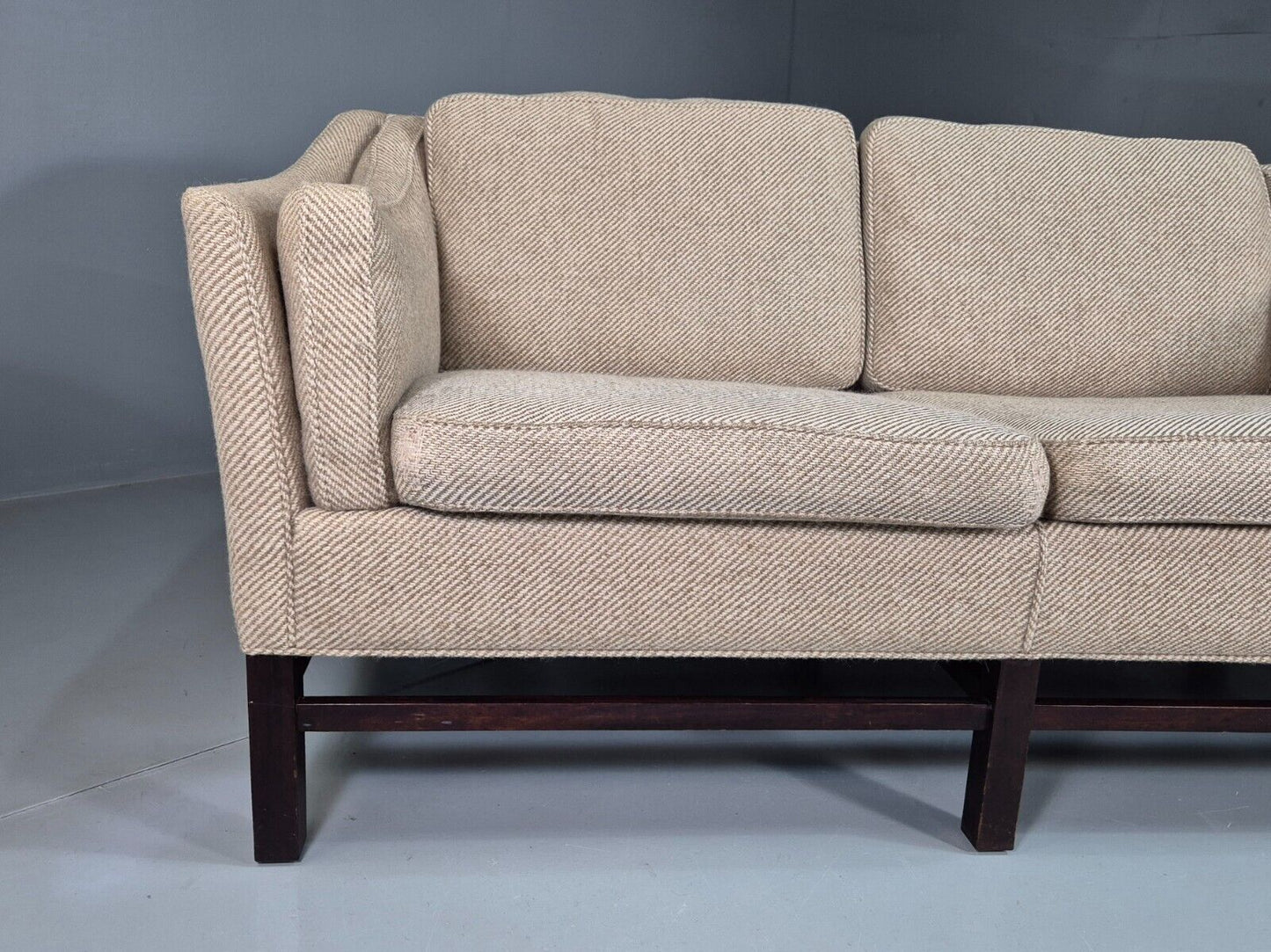 EB7459 Vintage Danish 2 Seat Sofa Cream Beige Wool Retro MCM M2SS