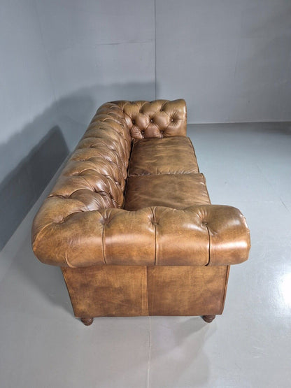 Vintage Chesterfield Brown Leather 4 Seat John Lewis  EB8383 VCHE