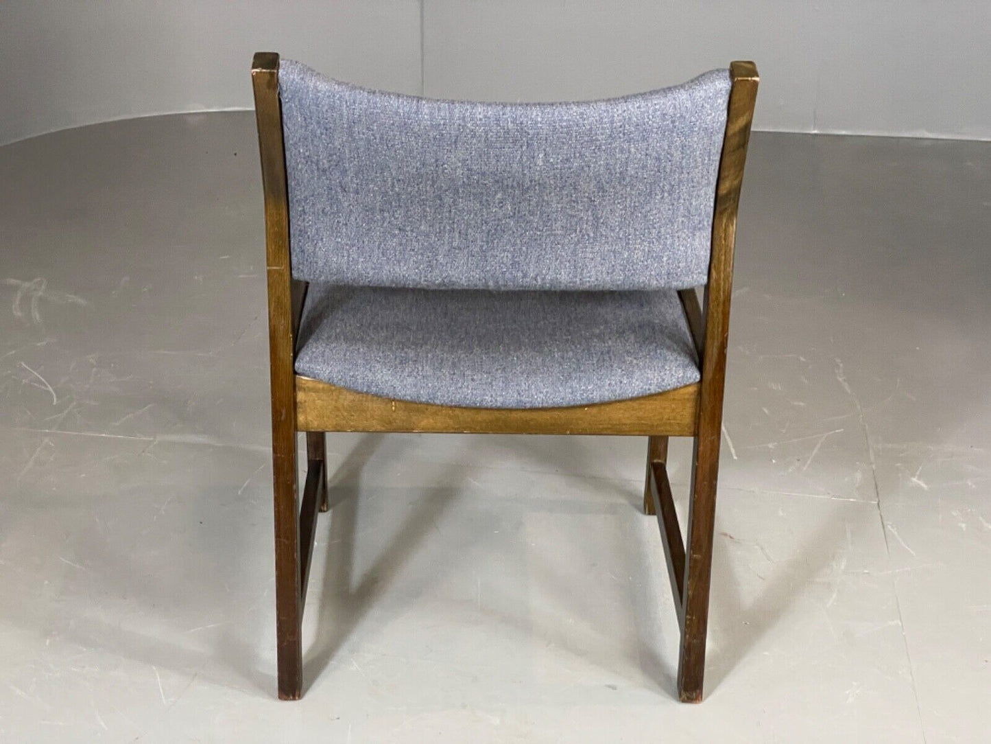 EB6152 Vintage Elbow Chair by Slagelse Oak Blue Cotton Danish Lounge MDIN