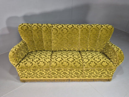 Vintage Danish Sofa Green Moquette Art Deco 1930s Antique EB7790 M3SS