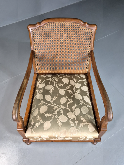 EB7360 Vintage Lounge Chair Bergere Back Mahogany Frame Antique 1920s VCHA