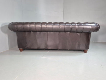 Vintage 3 Seat Chesterfield Sofa Brown Leather  Deep Buttoned EB8172 VCHE