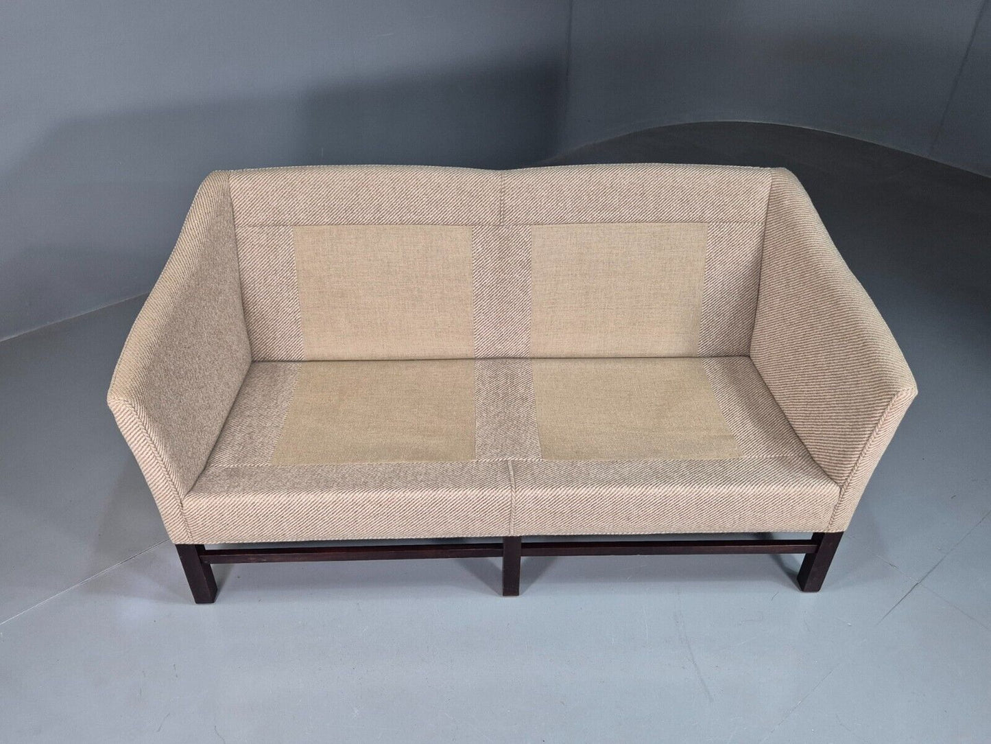 EB7459 Vintage Danish 2 Seat Sofa Cream Beige Wool Retro MCM M2SS