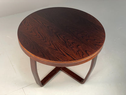 EB6805 Vintage Danish Coffee Table Oak and Beech Circular Bentwood 1980s MWOO