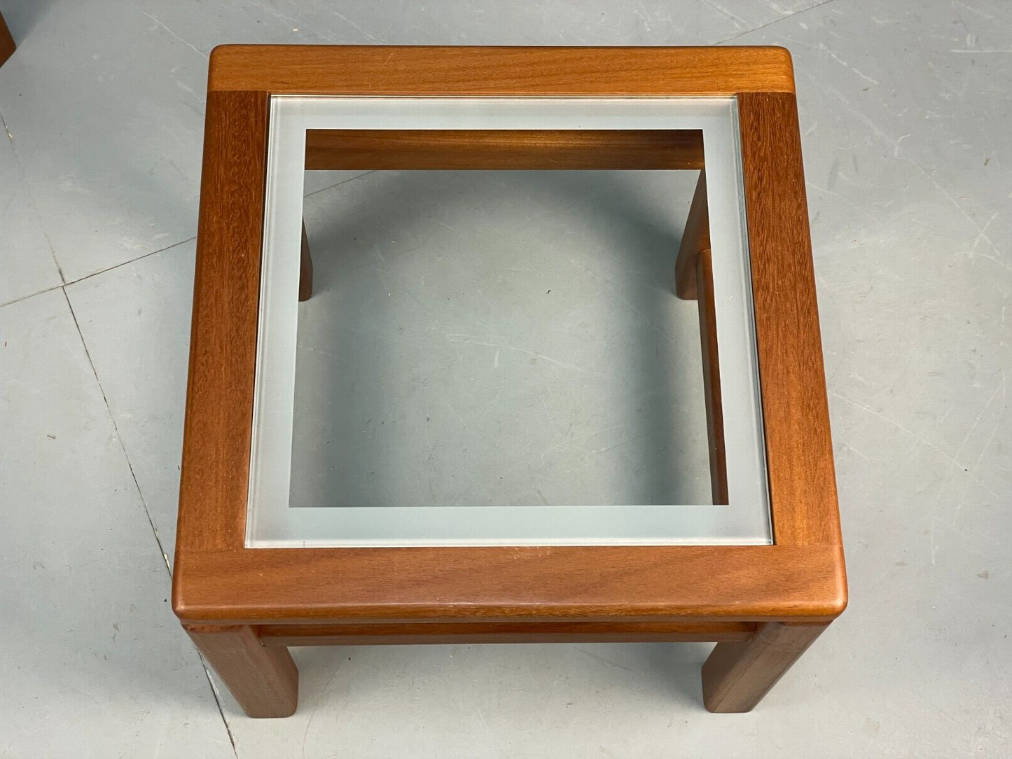 Vintage Teak And Glass Nesting Tables Retro 1980s EB8407 MWOO