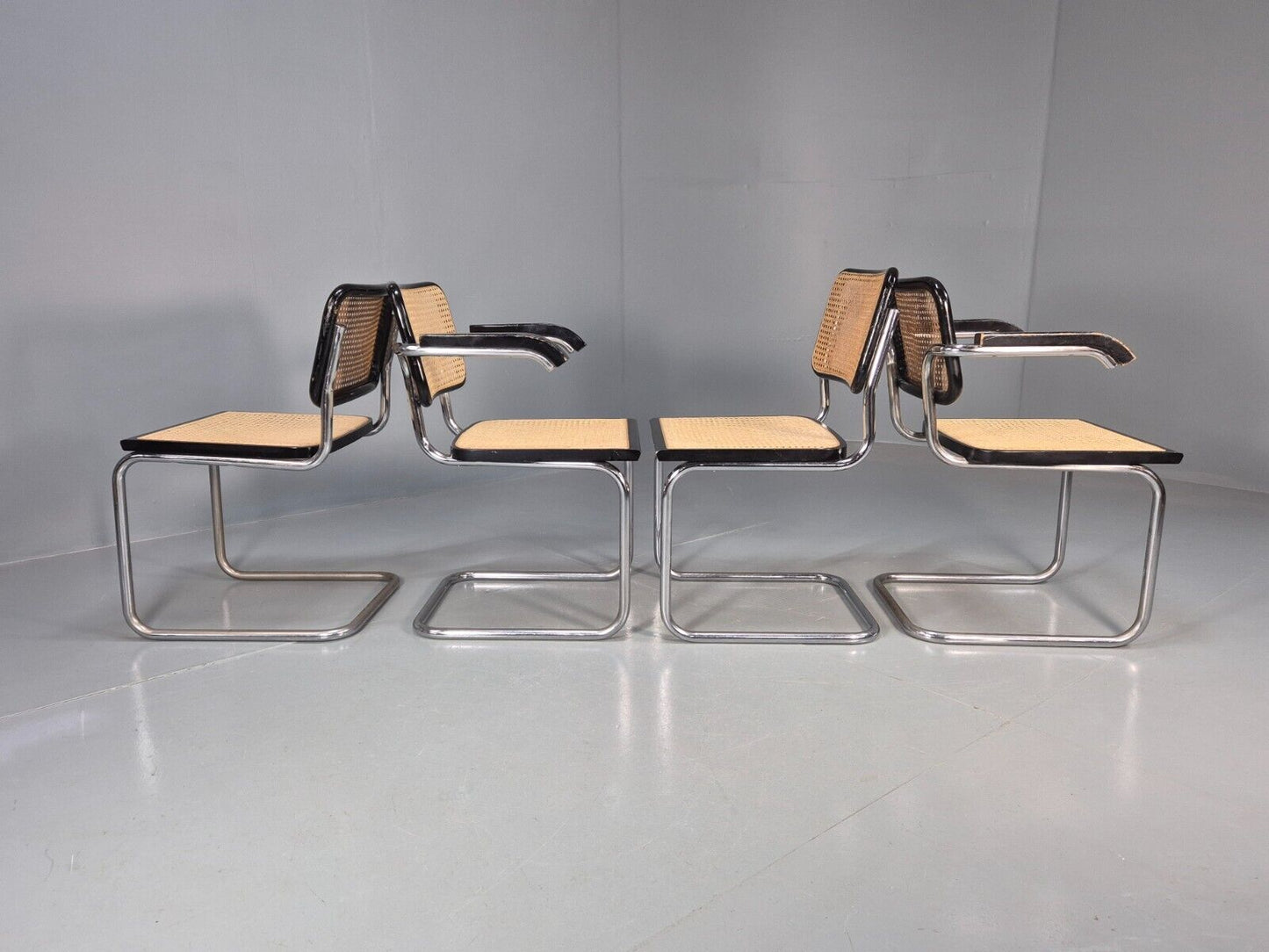 4 Dining Chairs Cesca Split Cane Chrome Breuer 1968 Bauhaus MCM  EB8738 MDIN