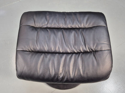 Vintage Danish Footstool Black Leather Bentwood 1990s Retro EB8364 MFOO