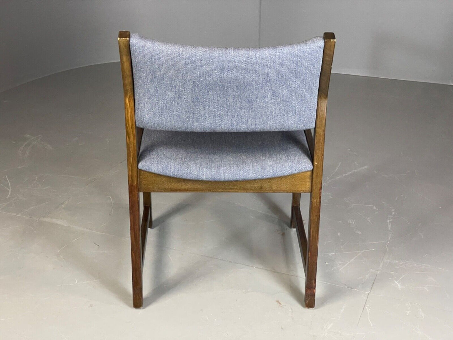 EB6154 Vintage Elbow Chair by Slagelse Oak Blue Cotton Danish Lounge MDIN