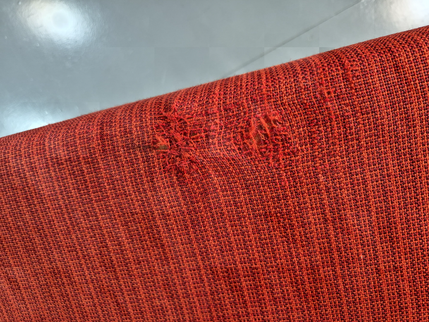 EB7221 2 Swedish Lounge Chairs Beech Frame Red Wool Retro MCM 1960s MNOR