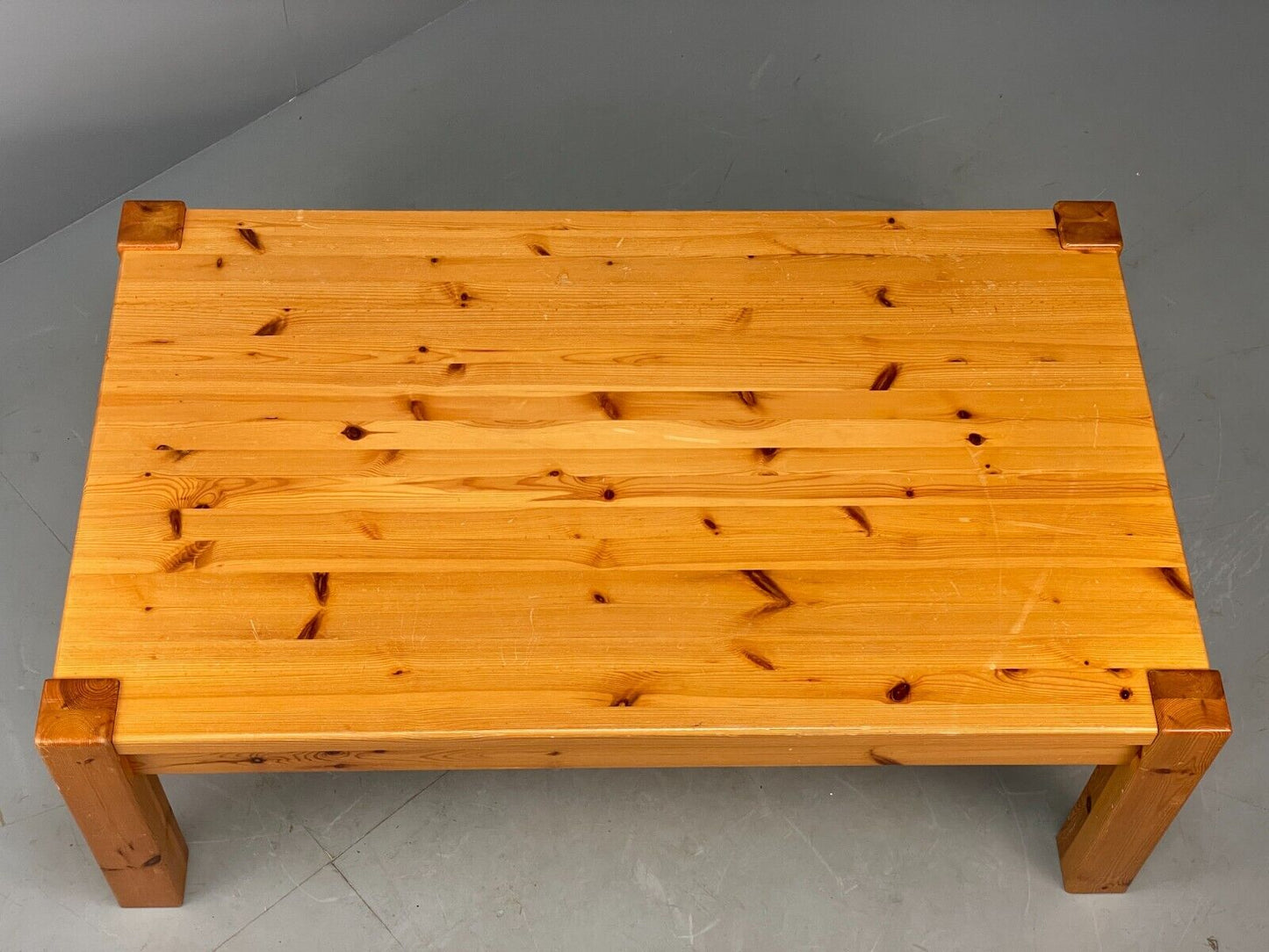 Large Vintage Scandinavian Solid Pine Coffee Table 1980s EB7840 MWOO