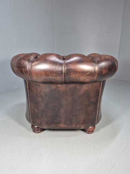 Vintage Chesterfield Club Chair Brown Deep Buttoned Leather EB8520 VLEA