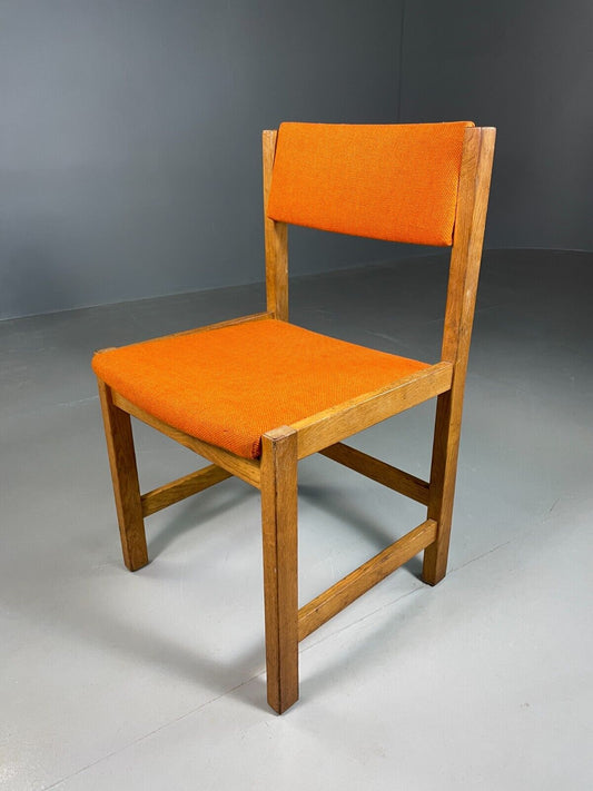 EB6963 Vintage Danish Dining Chair Oak Orange Retro MCM MNOR