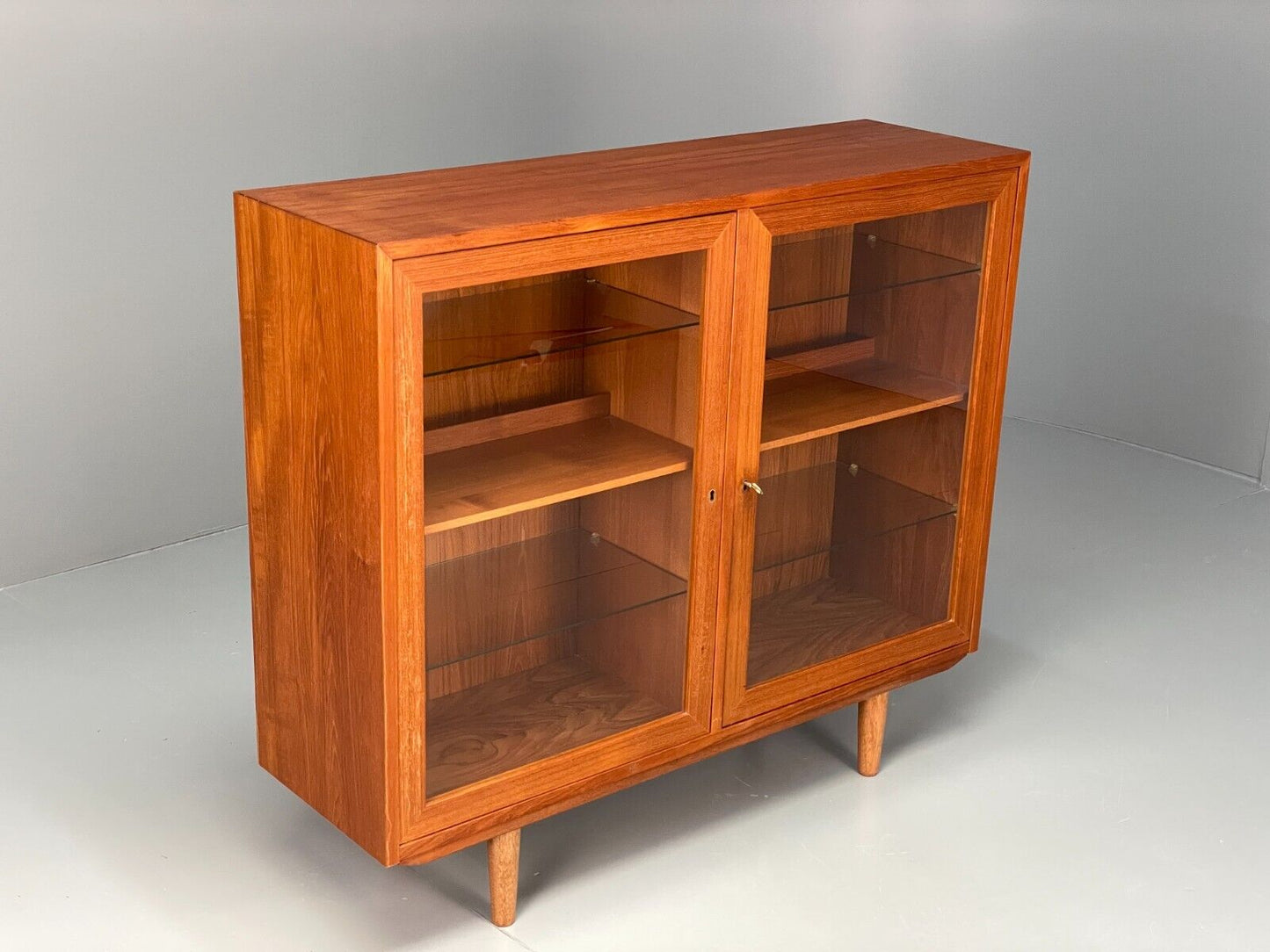 Vintage Danish Teak Glazed Bookcase 1970s Retro EB7943 MWOO