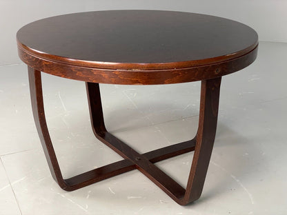 EB6805 Vintage Danish Coffee Table Oak and Beech Circular Bentwood 1980s MWOO