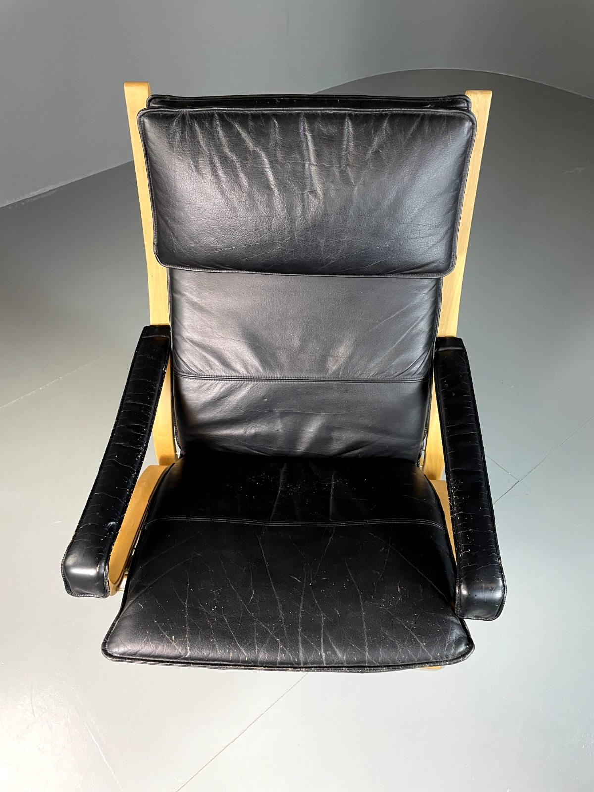 EB5882 Vintage Danish Westnofa Siesta Chair, Black Leather, Relling, MCM, MBEN