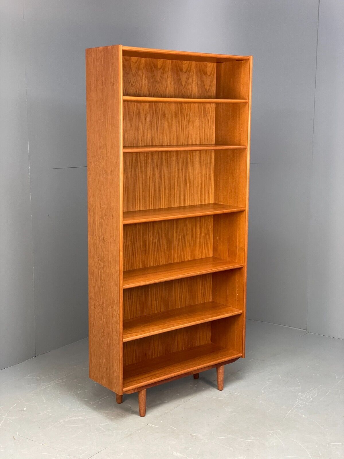 Vintage Danish Tall Teak Shelving Unit 1980s Retro Design EB7843 MWOO