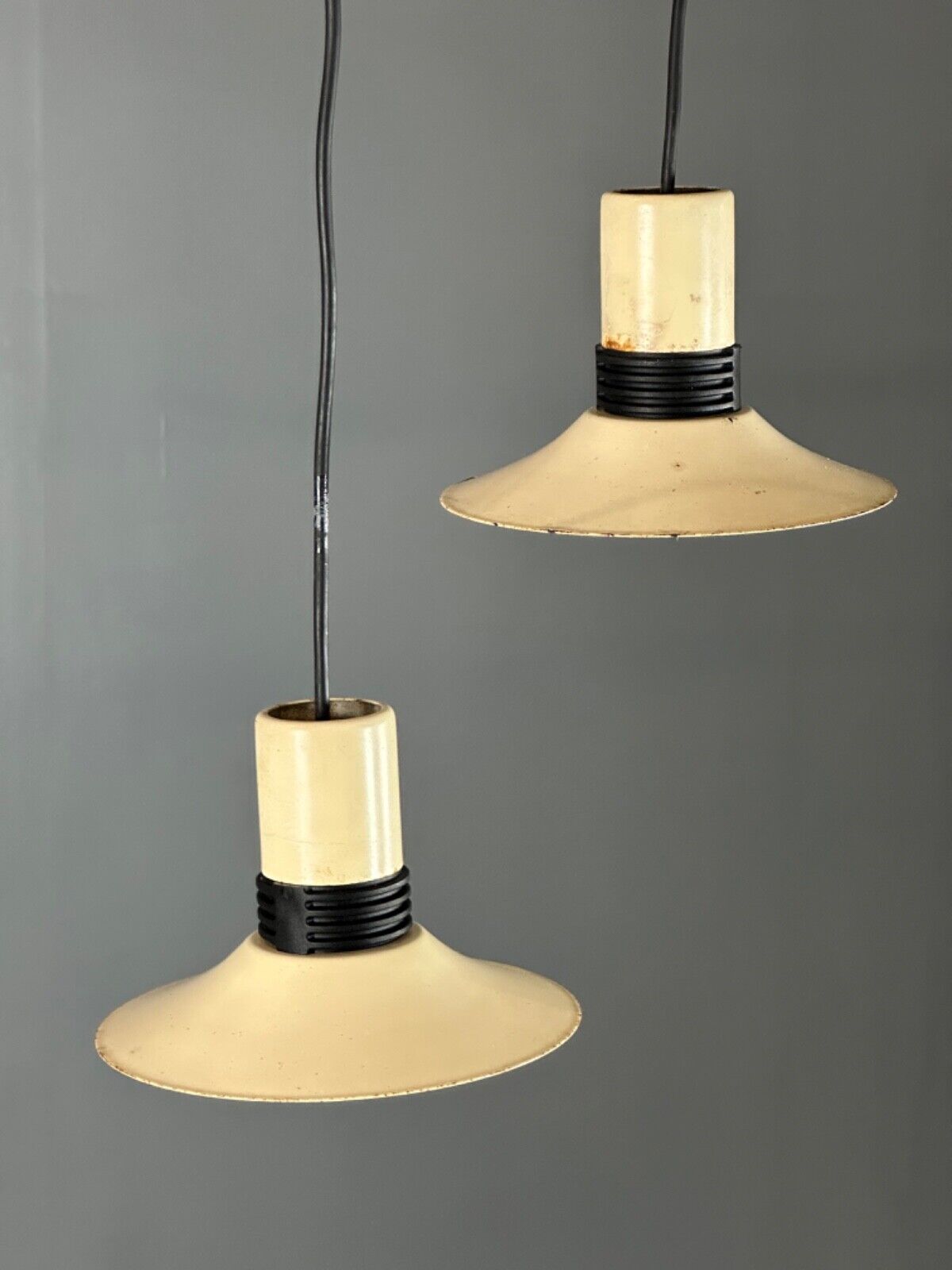 EB4643 Pair of Danish Mid Century Retro Industrial Pendent Lights  LCLW