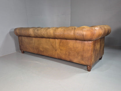 Vintage Chesterfield Brown Leather 4 Seat John Lewis  EB8383 VCHE