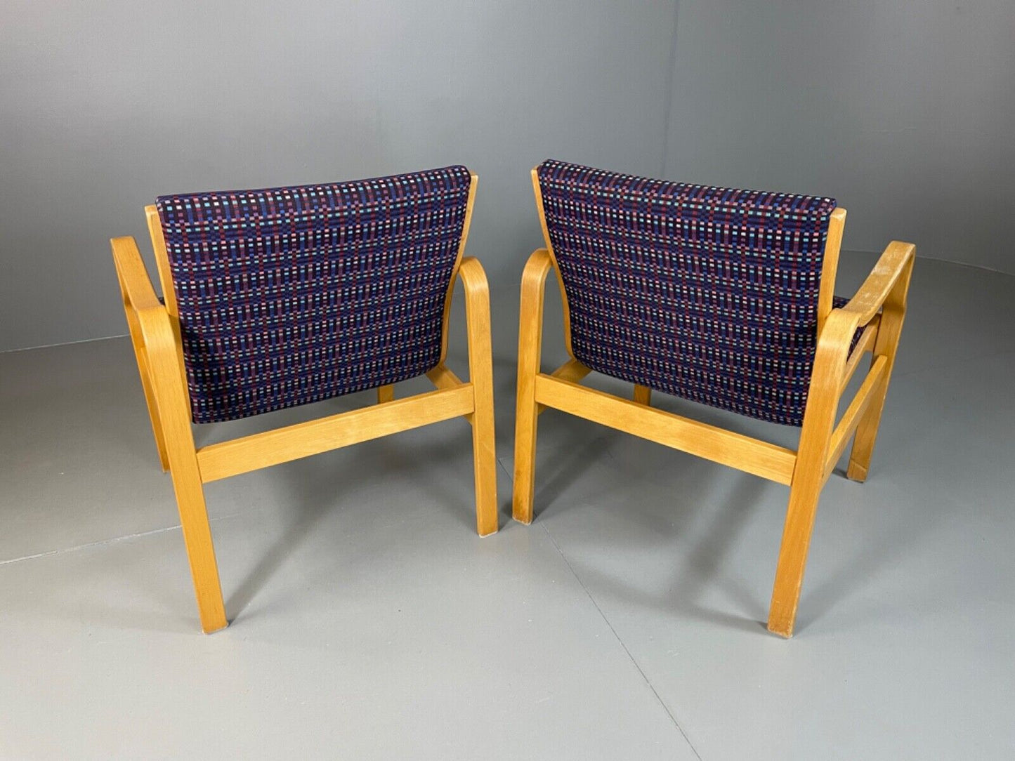 EB5066  Vintage Danish bentwood lounge chairs, Aalto Style, Farstrup. Retro MBEN