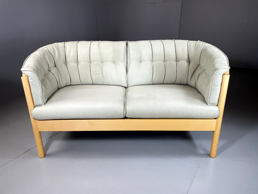 EB5400 Vintage Danish Wood and Wool Two Seat Sofa, Retro Nielaus and Jeki M2SS