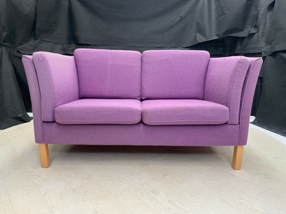 EB2607 Danish Lavender Wool Two Seater Sofa Retro Vintage Lounge Seating M2SS