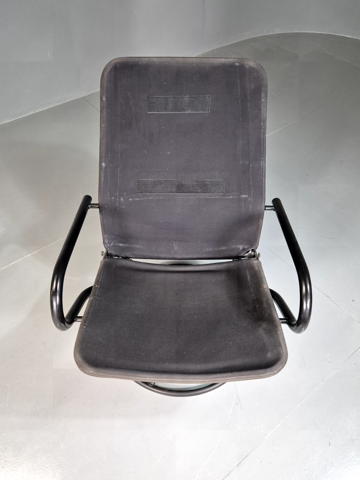 EB7258 Vintage Danish Swivel Recline Chair Black Leather 1980s Retro MCM MSWI