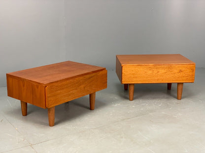 Vintage Teak Low Bedside Table Pair By Beaver & Tapley Retro 1980s EB7835 MWOO