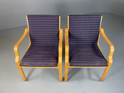 EB5066  Vintage Danish bentwood lounge chairs, Aalto Style, Farstrup. Retro MBEN