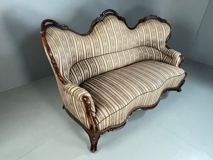 EB4843 Danish Antique Saloon Sofa, Regency Style, Cabriole Legs, Vintage. V2SS