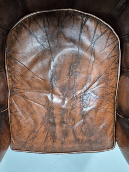 Vintage Chesterfield Club Chair Brown Deep Buttoned Leather EB8520 VLEA