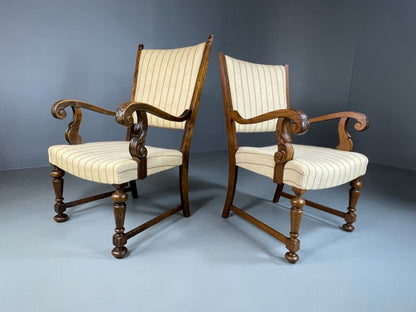 EB5182 A pair of vintage Danish Arm Chairs, Antique Style, 1950s VCAR