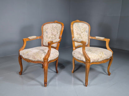 2 Vintage Danish Fauteuil Lounge Chairs Louis XVI Style 1970s Built  EB7606 VCLO