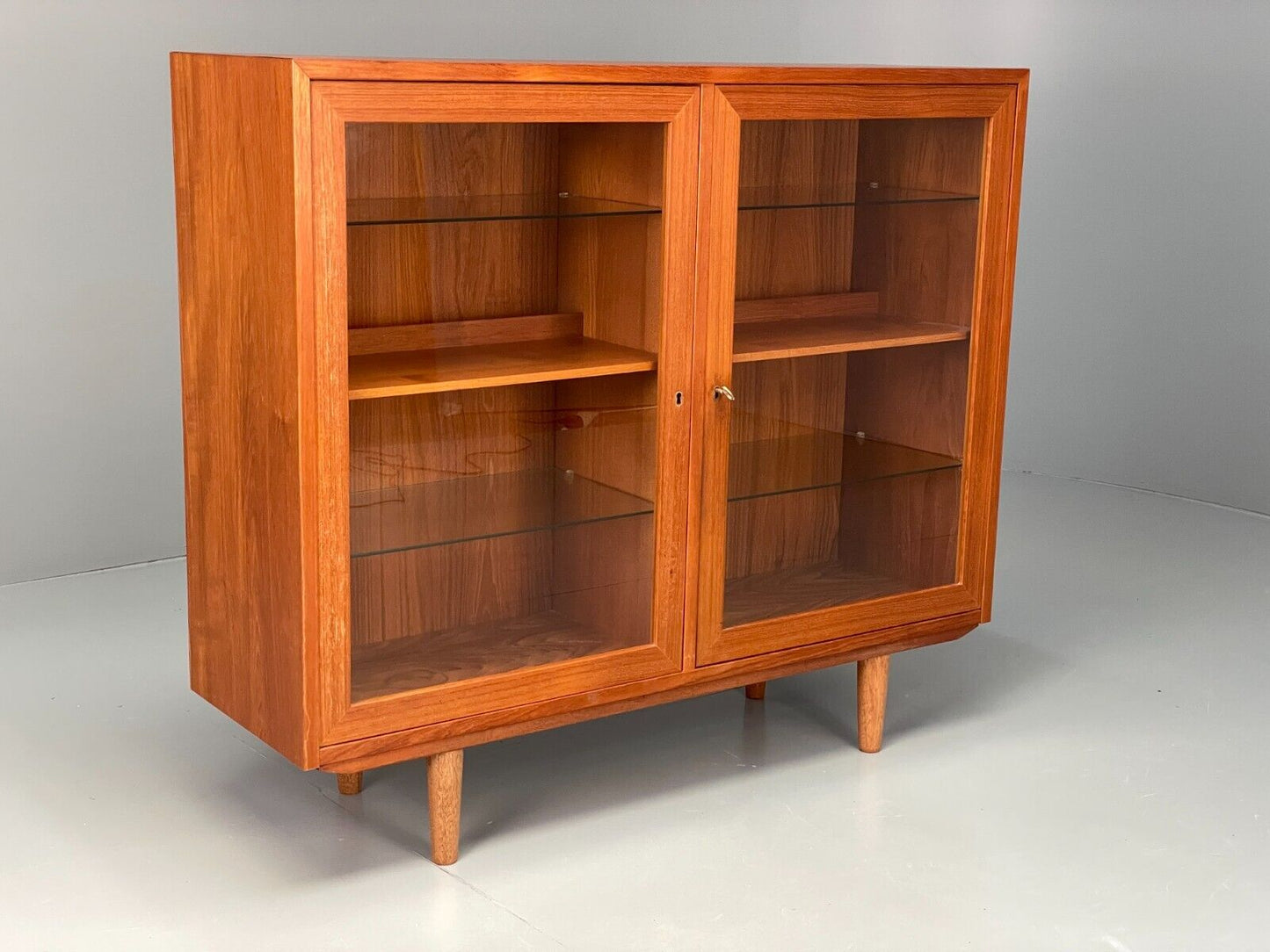 Vintage Danish Teak Glazed Bookcase 1970s Retro EB7943 MWOO