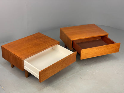 Vintage Teak Low Bedside Table Pair By Beaver & Tapley Retro 1980s EB7835 MWOO