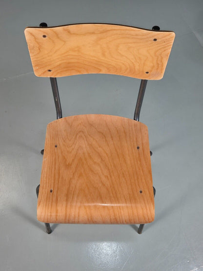 6 Vintage Danish Stacking Chairs bent Ply and Steel 1970s Retro MCM EB7871 MDIN