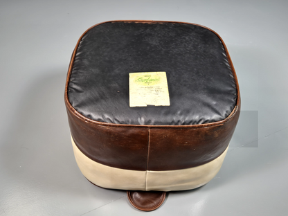 EB7125 Vintage Sherbourne Foofstool Pouffe Brown and Cream Retro Vintage MFOO