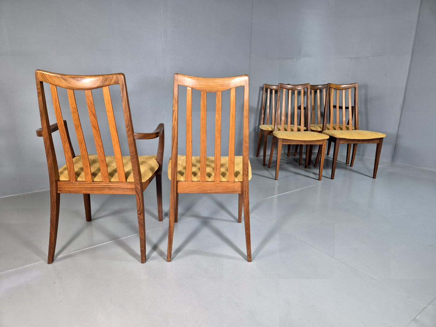 EB7338 6 Dining Chairs G Plan Fresco Teak Framed 1970s Retro MCM MDIN