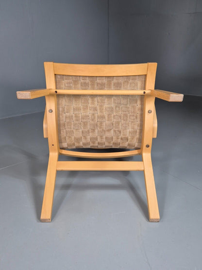 EB7398 Vintage Danish Lounge Chair Canvas Bentwood Ostergaard MCM Retro MBEN