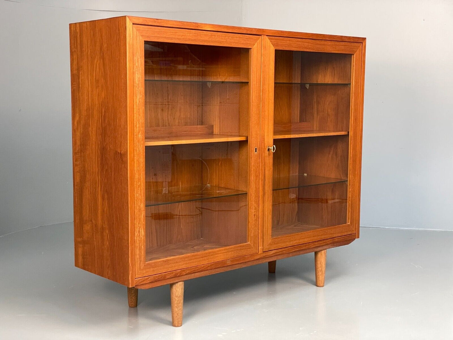 Vintage Danish Teak Glazed Bookcase 1970s Retro EB7943 MWOO