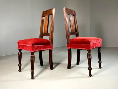 EB6328 2 Vintage Danish Dining Chairs Pine Beech Red Antique 1920s VDIN