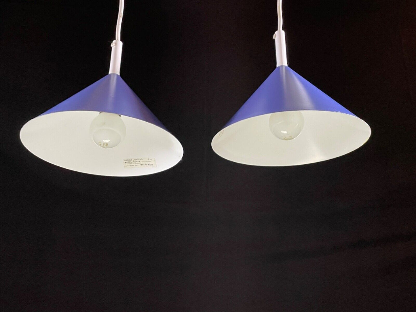 EB5104 Danish Pair Design A/S Model: Costa Blue Pendent Lights, Retro,  LCLC