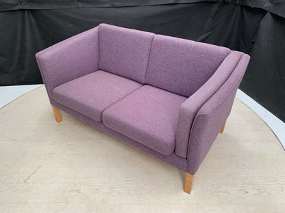 EB2673 Danish Purple Wool Two Seater Sofa Mid-Century Modern Lounge Seating M2SS