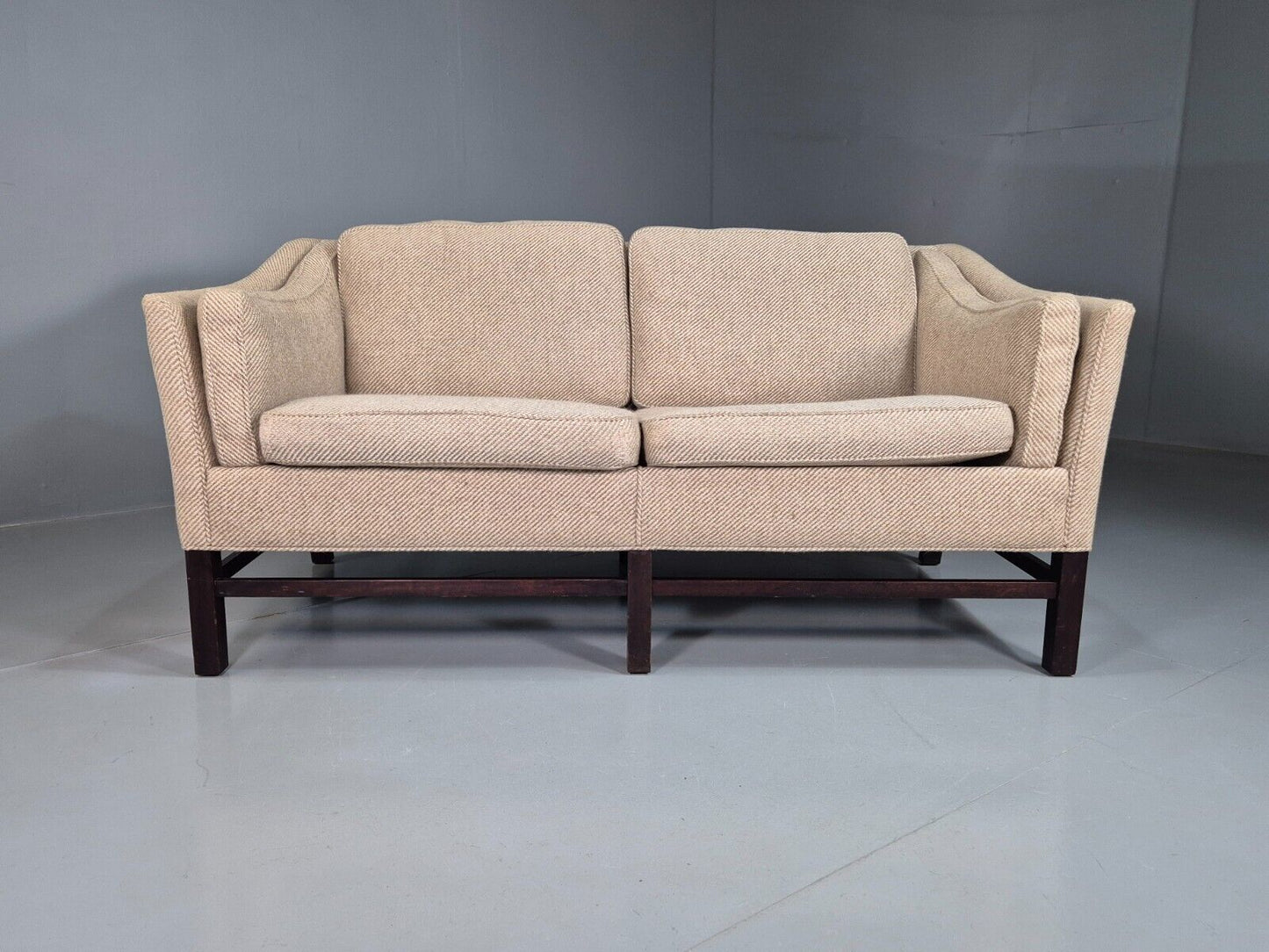 EB7459 Vintage Danish 2 Seat Sofa Cream Beige Wool Retro MCM M2SS