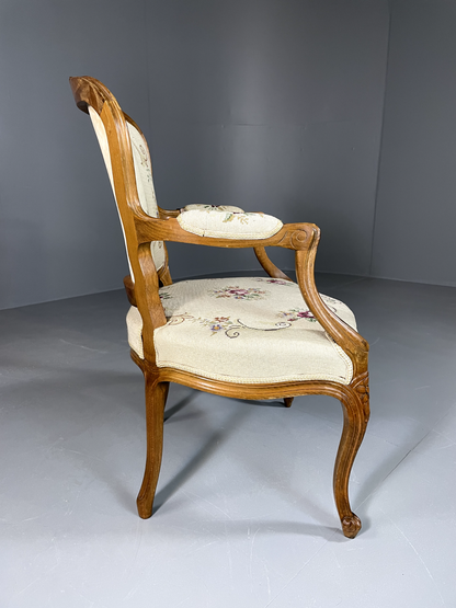 EB5726 Vintage Danish Fauteuil Chair, Louis XV Style, 1950s, Retro, Repro. VDIN