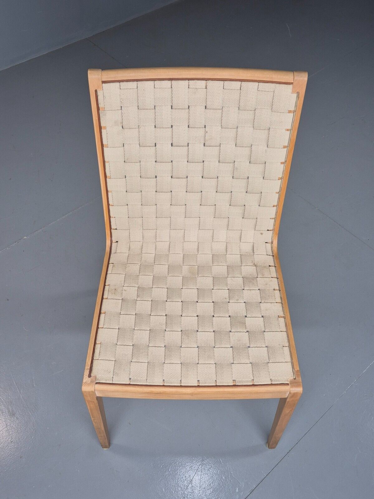 Vintage Danish Dining Chair Cream Canvas Finn Ostergaard Retro MCM EB8282 MDIN