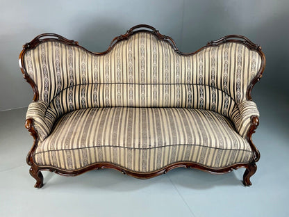 EB4843 Danish Antique Saloon Sofa, Regency Style, Cabriole Legs, Vintage. V2SS