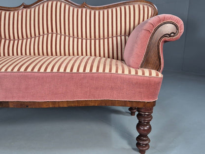 Vintage Danish 2 Sea Sofa Pink Mahogany Camel Back 1900s Antique EB8017 V2SS