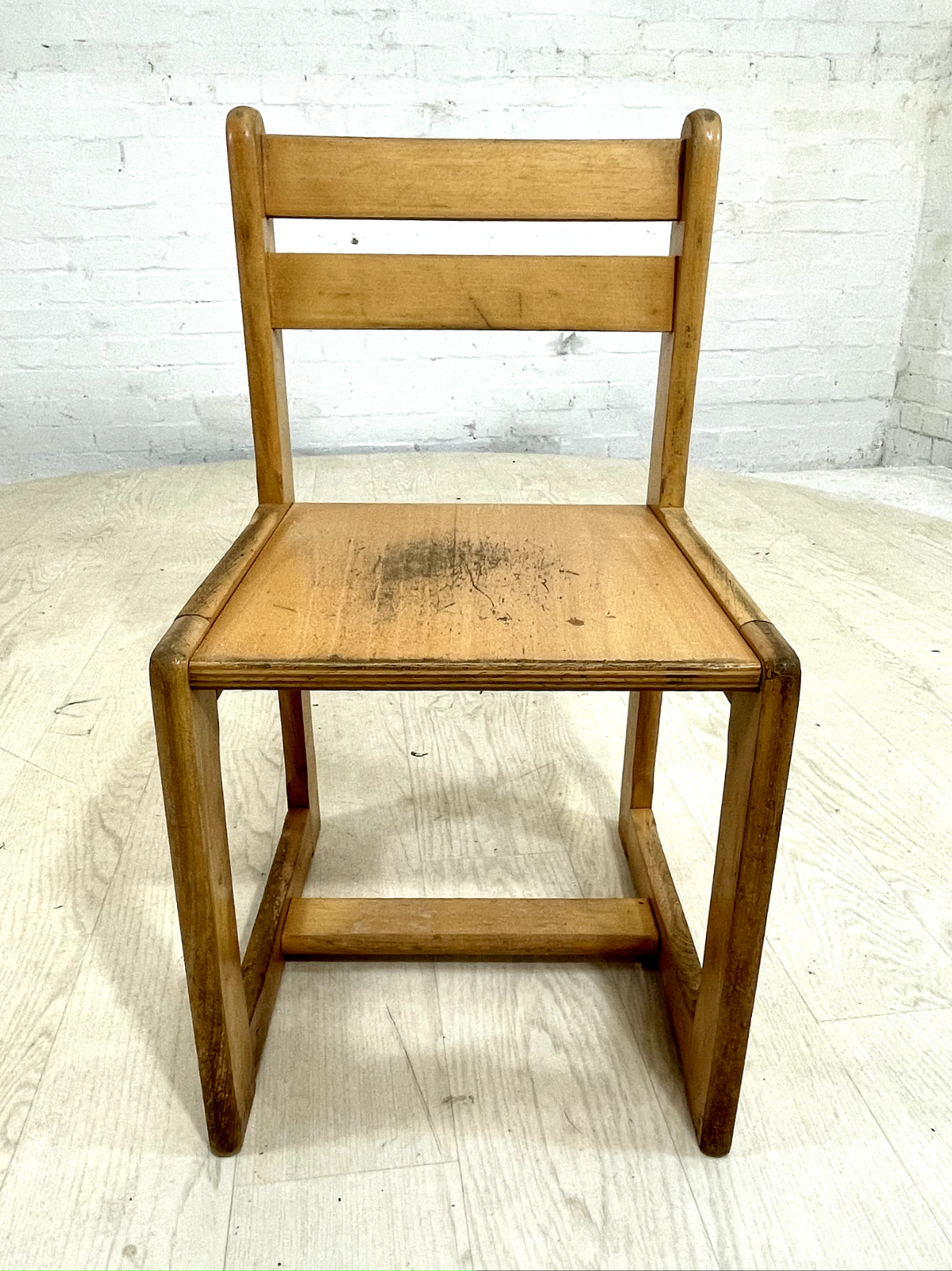 EB4321 Four Danish Children School Chairs, Beech Frame, Vintage. MDIN